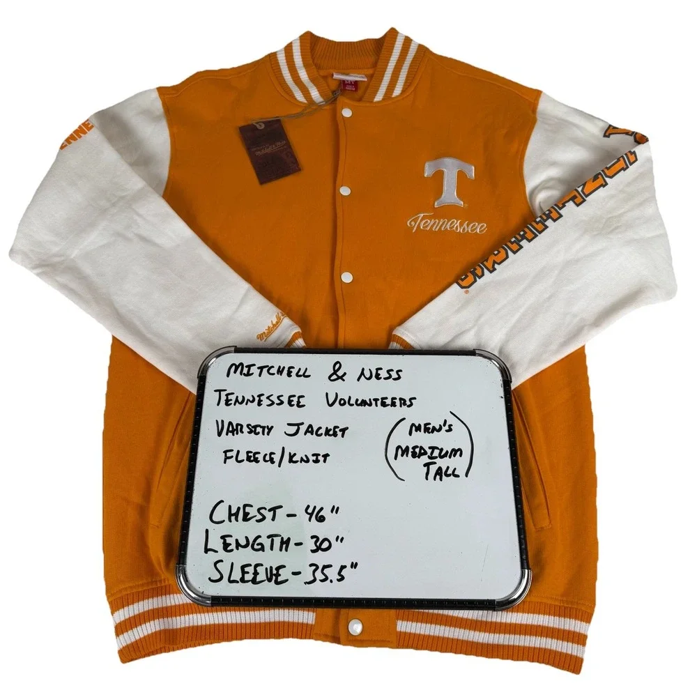 Tennessee Volunteers Mitchell & Ness Knit Varsity Jacket‎ Men's Medium Tall New - Picture 2 of 10